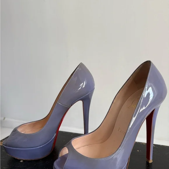 Christian Louboutin Women's Purple Peep-Toe Heels‎ - Picture 2 of 6